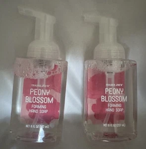Set Of 2 Trader Joe's PEONY BLOSSOM 8 fl oz Scented Foaming Hand Soap NEW RARE - Picture 1 of 5