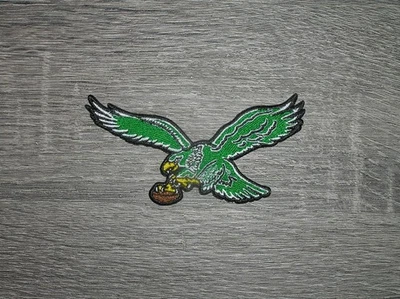 Philadelphia Eagles Flying Eagle Kelly Green Embroidered Iron On Patch 4" x 2"