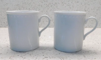 Crate&Barrel STACCATO  2 Espresso Cups White Beaded Rim Kathleen Wells Japan - Image 1 of 4