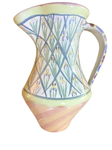 Vintage MacKenzie-Childs Bearded Iris Style 10" Pitcher - Picture 1 of 11
