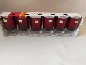 6 X Gläser luminarc, Likör , Wein ,  rot , retro, 11,4  Cm Hoch , robinrot nr 2 - Bild 1 von 7