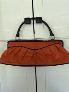 Vintage Bonita Handbag Orange With Black Trim - Picture 1 of 7