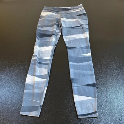 Nike Dri-FIT Pants Women's Medium Blue/Gray Patterned Athletic Leggings 30x29.5" - Image 1 of 4