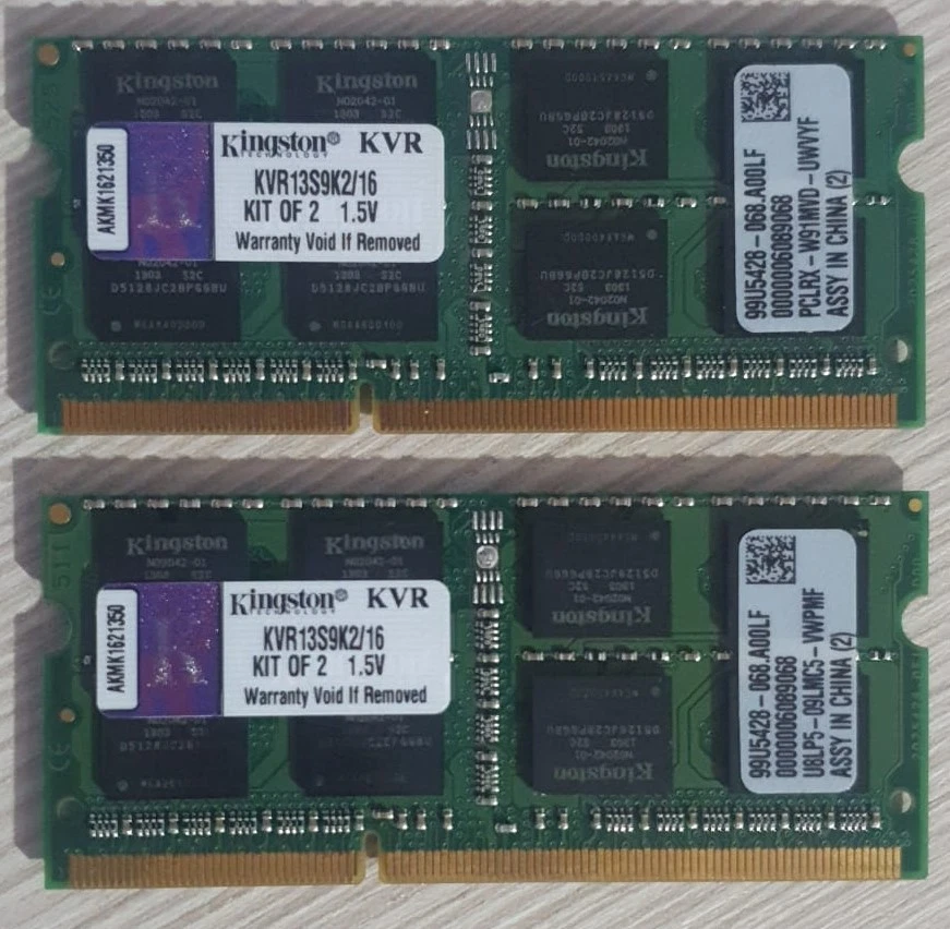 Kingston KVR13S9K2/16 16GB (8GBx2) DDR3-1333MHz PC3-10600 SODIMM Memory RAM - Immagine 1 di 1