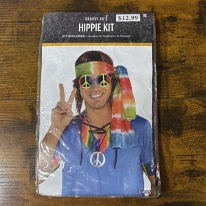 Groovy 60’s Hippie Kit Halloween Costume Dress Up Cosplay 3 Pieces - Picture 1 of 3
