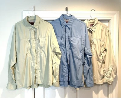 (3) Camisas de pesca Simms Ultraligeras LS, grandes Foto 1 de 4