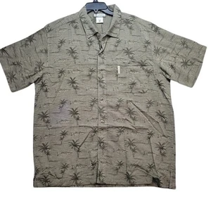 Columbia Mens XXL Button Down Shirt Palm Tree Fish Print Short Sleeve - Picture 1 of 11