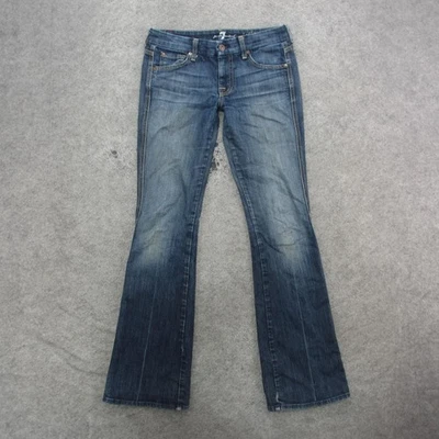 Pantalones de mezclilla elásticos 7 For All Mankind para mujer 25 azules con bolsillo corte bota EE. UU. Foto 1 de 4