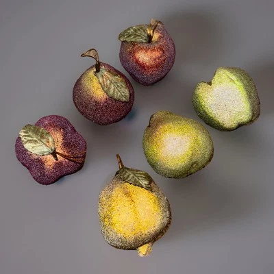 6 adornos de frutas esmeriladas azúcar vintage pera manzana higo Foto 1 de 4