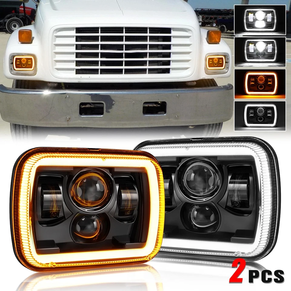 2PCS For GMC Safari C6500 C7500 C8500 Topkick 7x6" LED Headlights Hi/Lo DRL Beam - Image 1 of 4