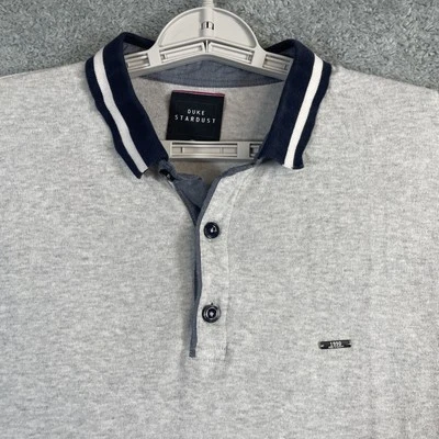 Duke Stardust Polo Shirt Men XL Gray Navy Ringer SS Luxury - Image 1 of 4