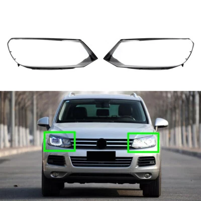 Par de cubiertas de faros transparentes para Volkswagen Touareg 2011-2014 Foto 1 de 4