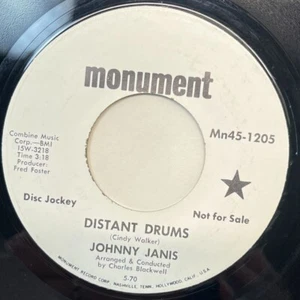 Johnny Janis Distant Drums / Ride Me Donkey 45 Country Promo Monument 1205 - Picture 1 of 6