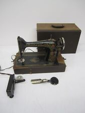 Antique 1920 Singer Model 66 Electric Sewing Machine Red Eye G8483587 W/ Case