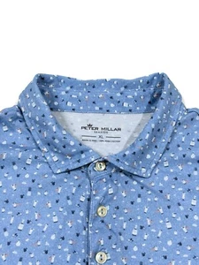 Peter Millar Seaside Herren Garnelen Cocktail Aqua Baumwolle Polo XL - Bild 1 von 4