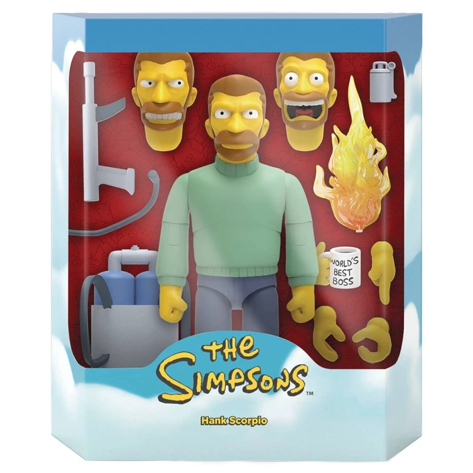 Super7 Ultimates The Simpsons Hank Scorpio - 7 The Simpsons Action Figure with A