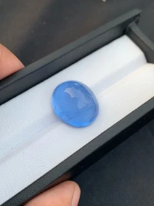 23.80 CT Deep Blue Aquamarine Oval Cabochon Gemstone for Pendant from Vietnam - Picture 1 of 7