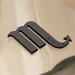 Emblema de coche signo del zodiaco negro Escorpio - (3"" x 3") - Calcomanía horóscopo y astrología - Imagen 1 de 9