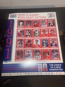 1991 Pepsi ist geladen mit Heavy Hitters Poster Cincinnati Reds seltenes Poster - Bild 1 von 2