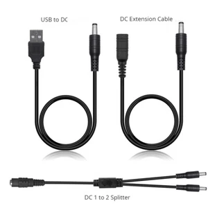 LED DC Verlängerungskabel USB/DC Buchse + DC 12v Stecker 5,5/2,1mm Adapter CCTV  - Bild 1 von 20
