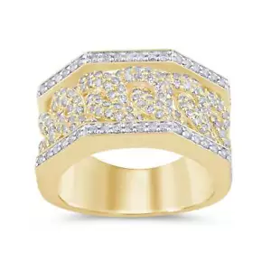 10K SOLID YELLOW GOLD 2 CARAT REAL DIAMOND ENGAGEMENT RING WEDDING PINKY BAND - Picture 1 of 1