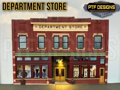 N Scale DEPARTMENT STORE - Building Flat/ front w/LED - scratch built 1:160 - Image 1 of 4