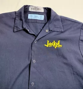 Rare JACKYL Roadie / Mechanics Style Snap Up Work Shirt Men's Size Large Blue - Picture 1 of 6