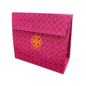 NEW Tory Burch Medium T Logo Gift Box Bag 12" x 10.5"x 5" - Red/Pink - Picture 1 of 6