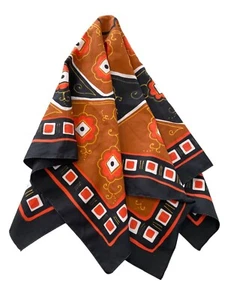Vintage Trevi Square Scarf One Size Fabric Lightweight Geometric Print Bohemian - Picture 1 of 10