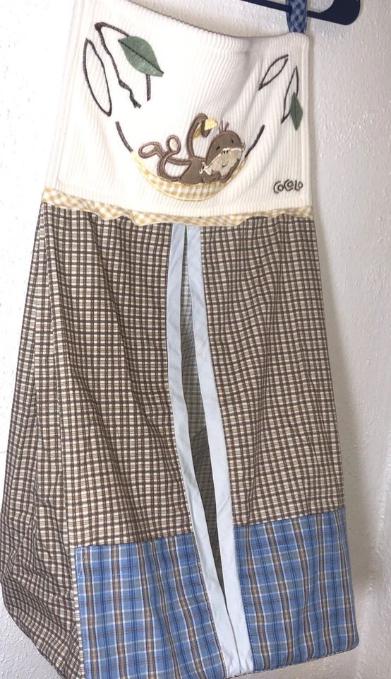 Porta-fraldas para bebês COCALO empilhador macaco negócios azul creme marrom - Imagem 1 de 4