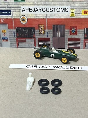 Lesney Matchbox Lotus  No. 19, 1 set of tires and 1 driver, CAR NOT INCLUDED - Image 1 of 4