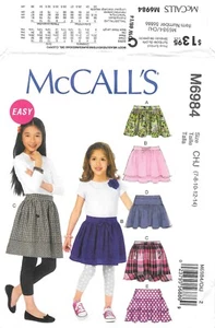 Vintage McCalls # M6984 Sewing Pattern Girl's Skirts Size CHJ (7-14) Uncut - Picture 1 of 2