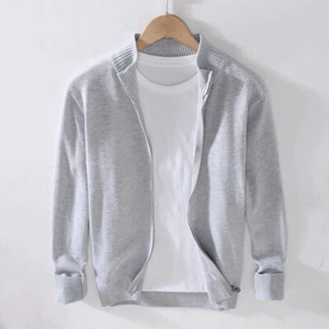 Cardigan uomo business casual maglione zip maglia slim maglione basic - Foto 1 di 23