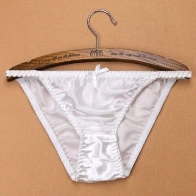 Women 100% Silk Panties String Bikinis Bow Cute Underwear Knickers Bottoms - Image 1 of 4