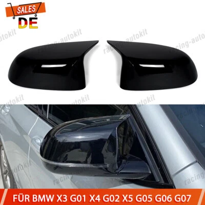 M Style Gloss Black For BMW X3 G01 X4 G02 X5 G05 G06 G07 Housing Mirror Caps - Image 1 of 4