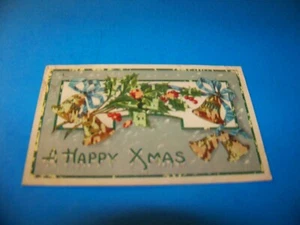 A Happy Xmas  Vintage Postcard 1913  Printed in Germany - Picture 1 of 2