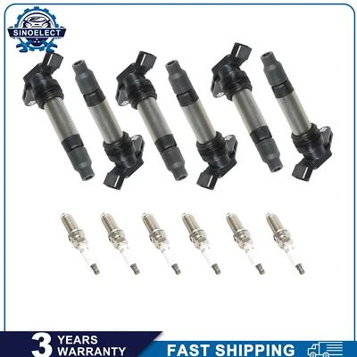 Bobinas de encendido y bujía de iridio UF594 6 piezas para Volvo V70 XC60 XC70 2010-2011 Foto 1 de 4