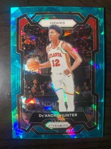 2023-24 Panini Prizm Prizms Teal Ice #207 De'Andre Hunter /225 HAWKS SP