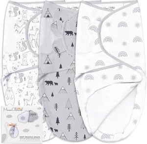 Baby Swaddle Wrap Newborn Blanket 0-3 Months 100% Organic Cotton Swaddles - Picture 1 of 8