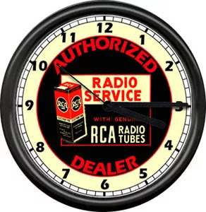 RCA Radio Tube Service Authorized Dealer Repair Shop Genuine Sign Wall Clock - Picture 1 of 1