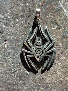 Hopi Ruben Saufkie Spider Overlay Pendant Sterling Silver - Picture 1 of 5