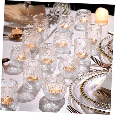 pcs Assorted Votive Candle Holders, Tea Light Candle Holders for 36 Clear - Image 1 of 4