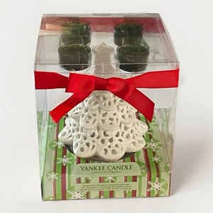 Yankee Candle White Christmas Tree Votive Tealight Candle Holder 2009 New in Box - Picture 1 of 8
