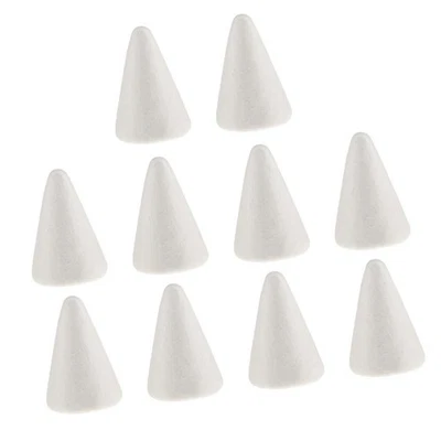 10pcs 7cm Cone Shaped Modelling Polystyrene Styrofoam Ornaments DIY Crafts - Image 1 of 4