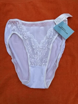 Bragas de encaje satinado blanco rosa Claire’s vintage talla grande nuevas con etiquetas Foto 1 de 2