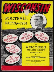 1954 UNIVERSITY OF WISCONSIN BADGERS Football Facts Program - Picture 1 of 5