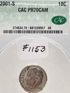 2001-S 10C CAC PR 70 CAM #11153 - Picture 1 of 5