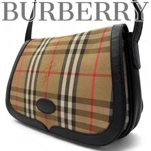 Burberry Shoulder Bag Nova Check Shadow Horse Logo Leather 348 Pre-owned JP Ship - Picture 1 of 18