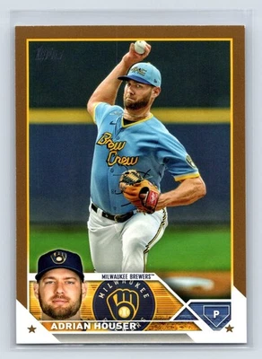 Adrian Houser 2023 Topps #323 Gold Milwaukee Brewers SN 2-25 - Image 1 of 2