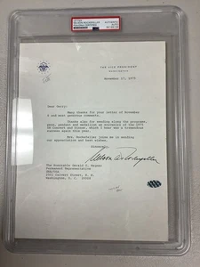 Nelson Rockefeller lettera firmata testa 75 vicepresidente autografo firmato PSA/DNA - Foto 1 di 5